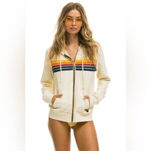 AVIATOR NATION 5 STRIPE HOODIE AND JOGGERS - VINTAGE WHITE SMALL/ XS JOGGERS